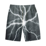 White Lightning Print Cotton Shorts