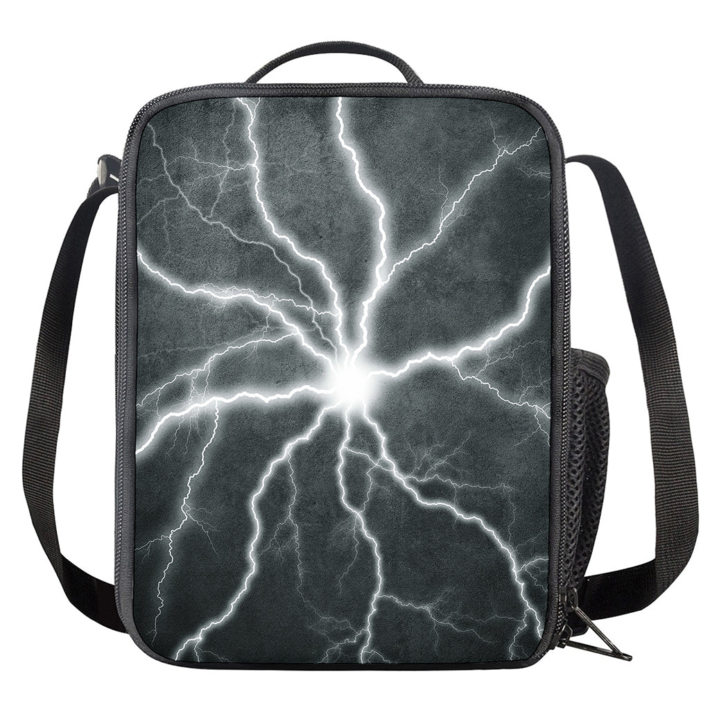 White Lightning Print Crossbody Lunch Bag