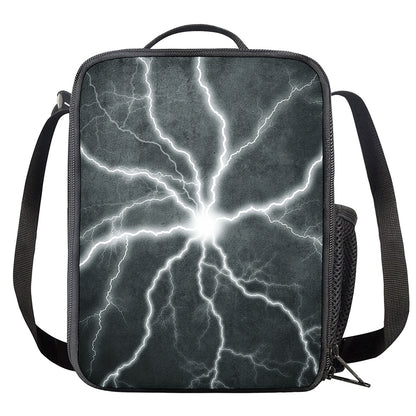White Lightning Print Crossbody Lunch Bag