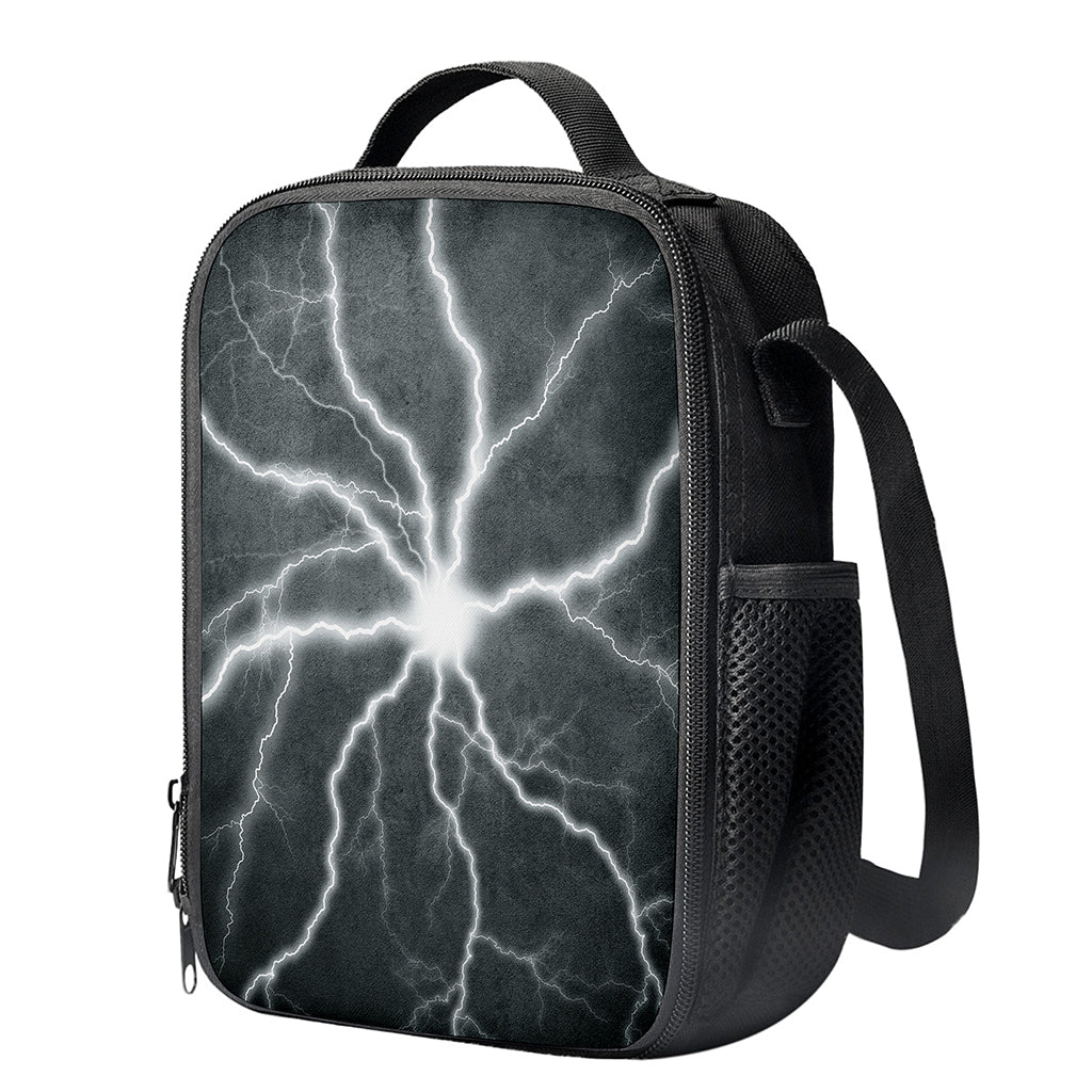 White Lightning Print Crossbody Lunch Bag