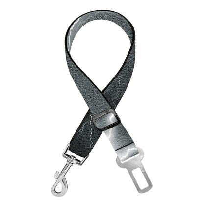 White Lightning Print Dog Seat Belt