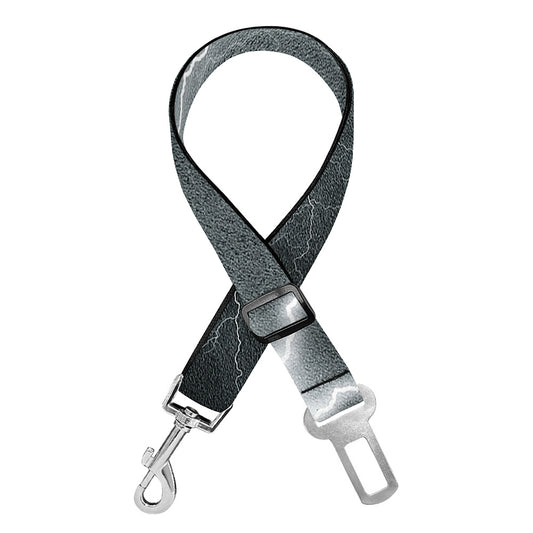 White Lightning Print Dog Seat Belt