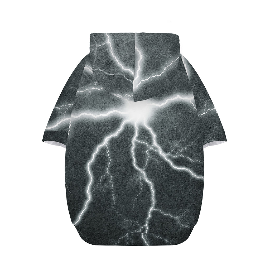 White Lightning Print Dog Zip Up Hoodie