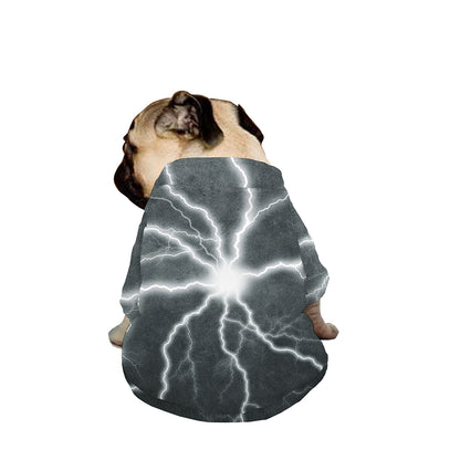White Lightning Print Dog Zip Up Jacket