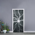 White Lightning Print Door Sticker