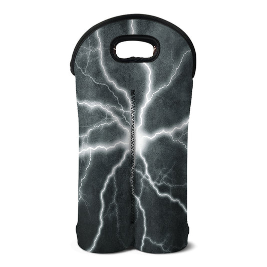 White Lightning Print Double Neoprene Wine Tote