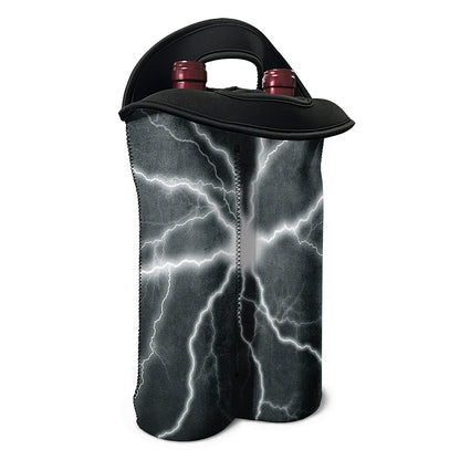 White Lightning Print Double Neoprene Wine Tote