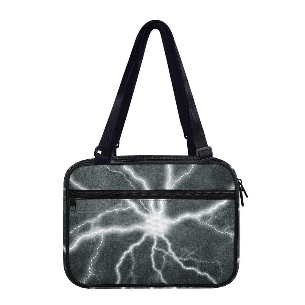 White Lightning Print Double Strap Bible Bag
