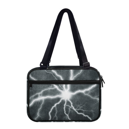 White Lightning Print Double Strap Bible Bag