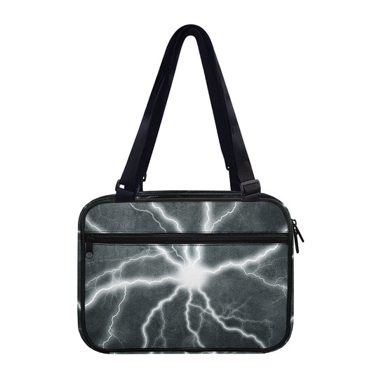White Lightning Print Double Strap Bible Bag