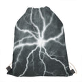 White Lightning Print Drawstring Bag