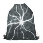 White Lightning Print Drawstring Bag
