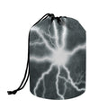 White Lightning Print Drawstring Makeup Bag