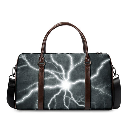 White Lightning Print Duffle Bag