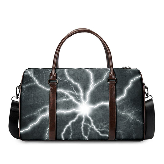 White Lightning Print Duffle Bag