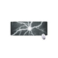 White Lightning Print Extended Mouse Pad