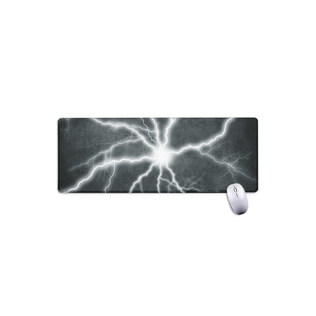 White Lightning Print Extended Mouse Pad