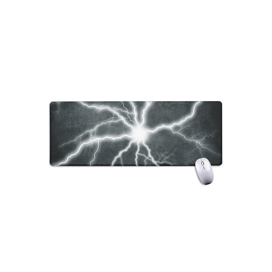 White Lightning Print Extended Mouse Pad