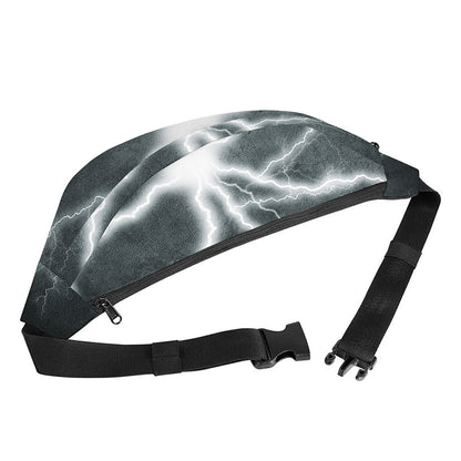 White Lightning Print Fanny Pack