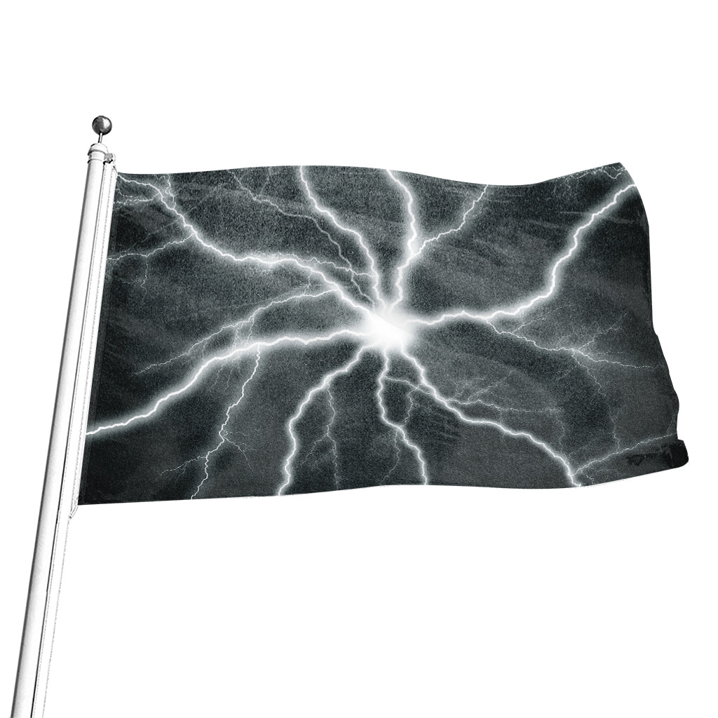 White Lightning Print Flag