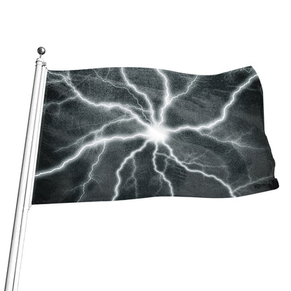 White Lightning Print Flag