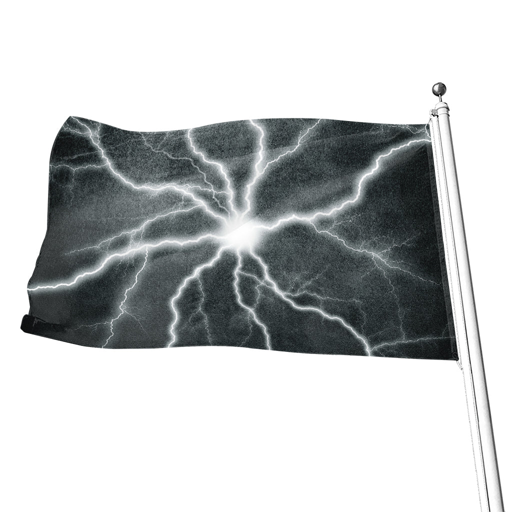 White Lightning Print Flag