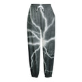 White Lightning Print Fleece Lined Knit Pants