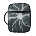 White Lightning Print Front Pocket Bible Bag