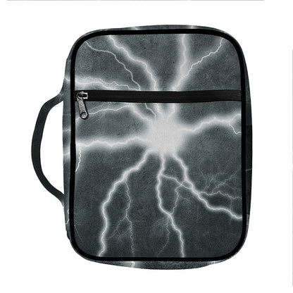 White Lightning Print Front Pocket Bible Bag
