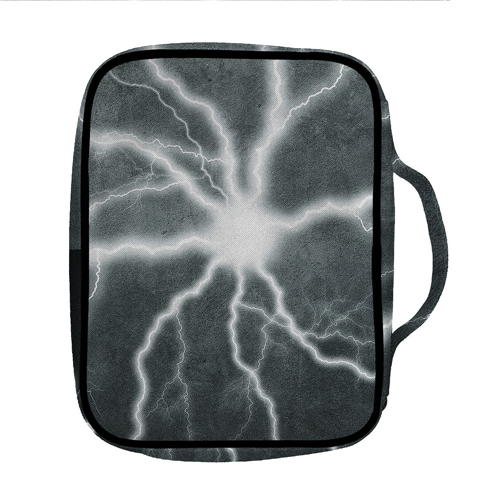 White Lightning Print Front Pocket Bible Bag