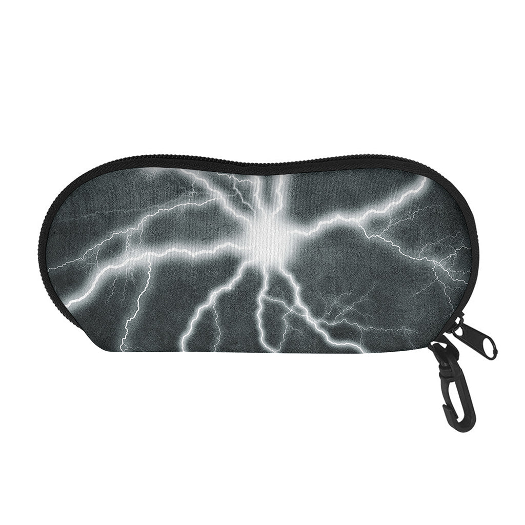 White Lightning Print Glasses Case