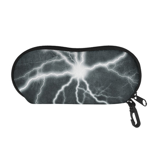 White Lightning Print Glasses Case