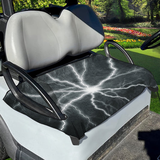 White Lightning Print Golf Cart Seat Cover