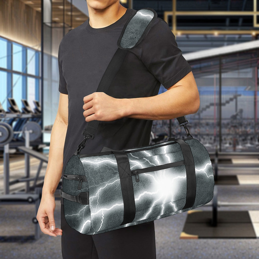 White Lightning Print Gym Bag