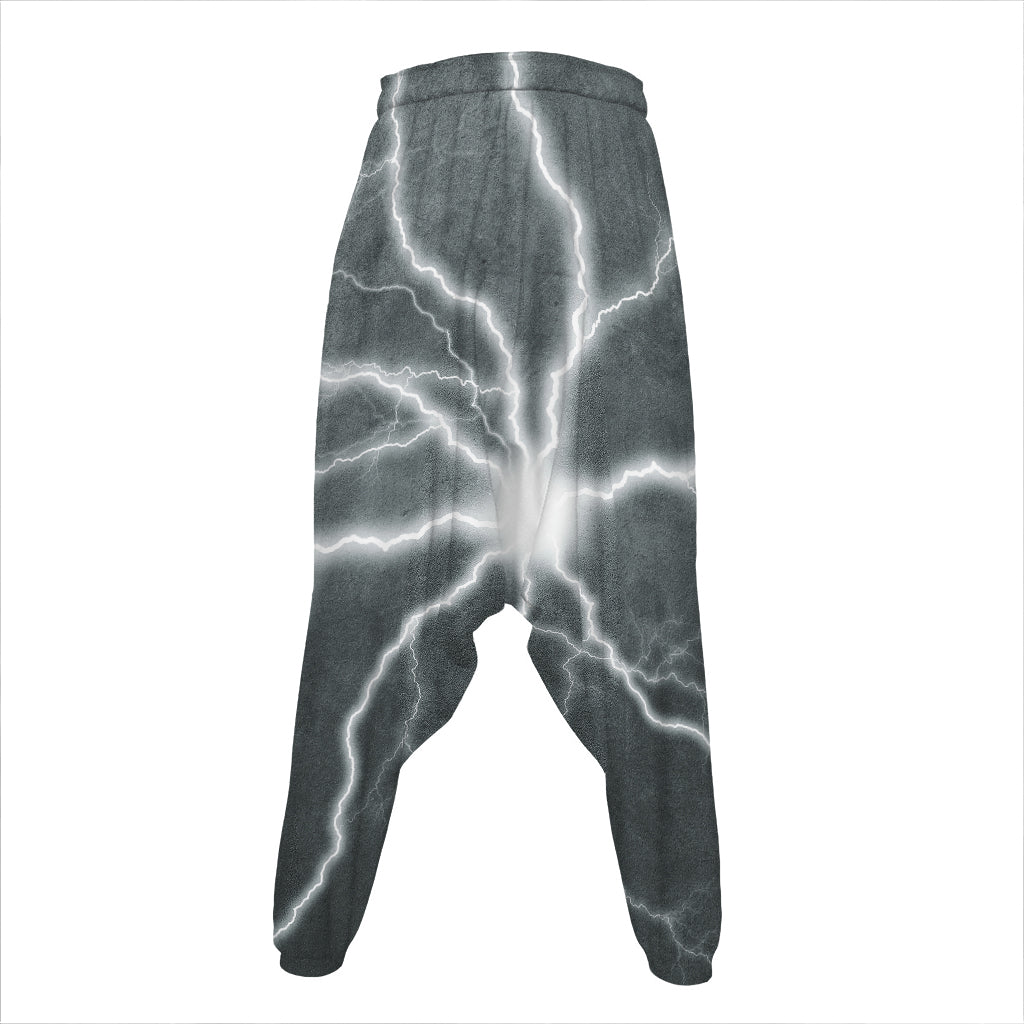 White Lightning Print Hammer Pants