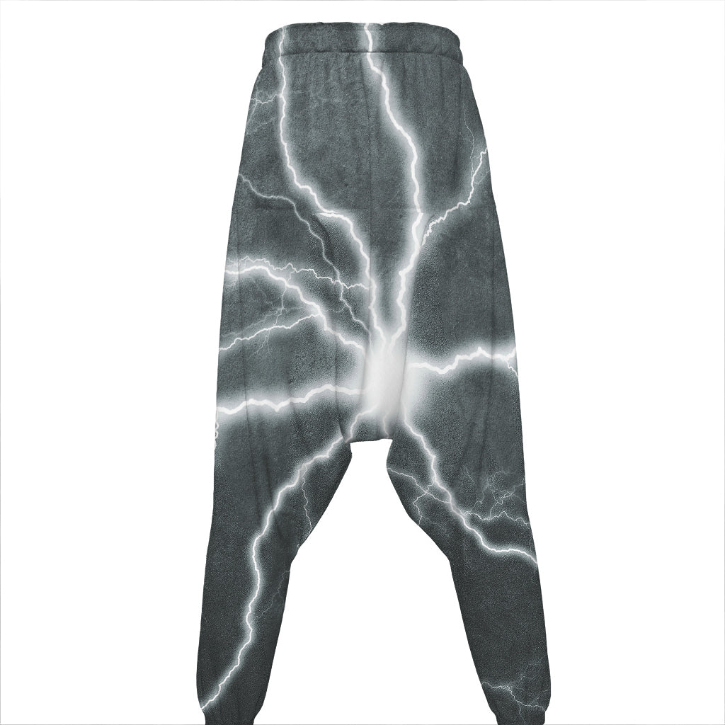 White Lightning Print Hammer Pants
