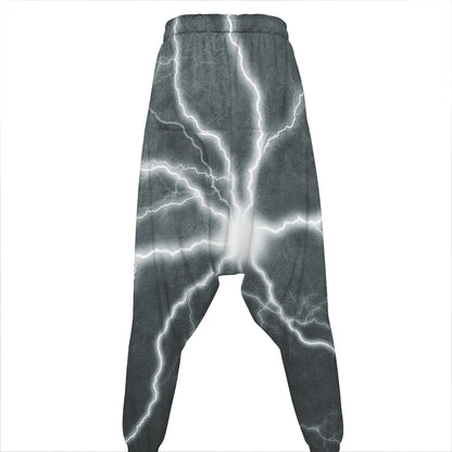 White Lightning Print Hammer Pants