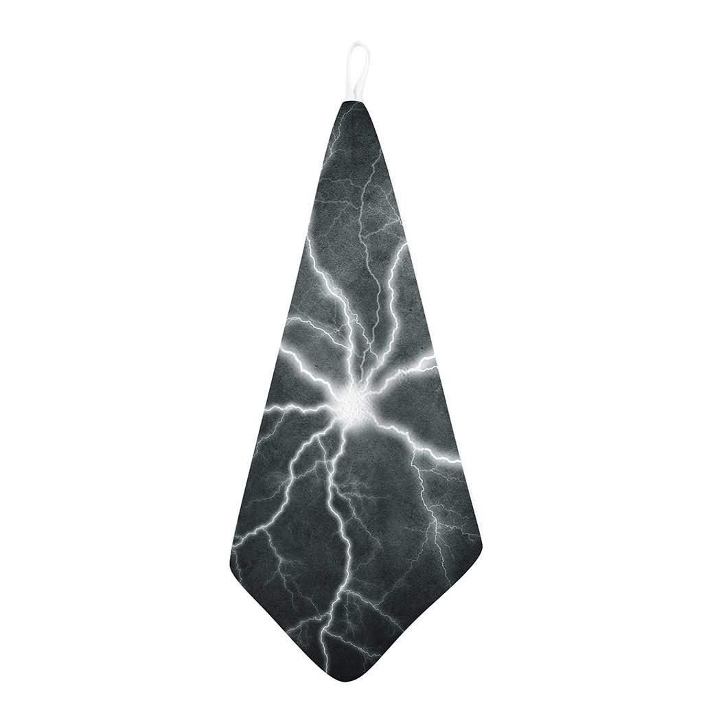 White Lightning Print Hand Towel
