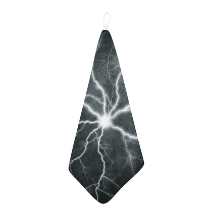White Lightning Print Hand Towel