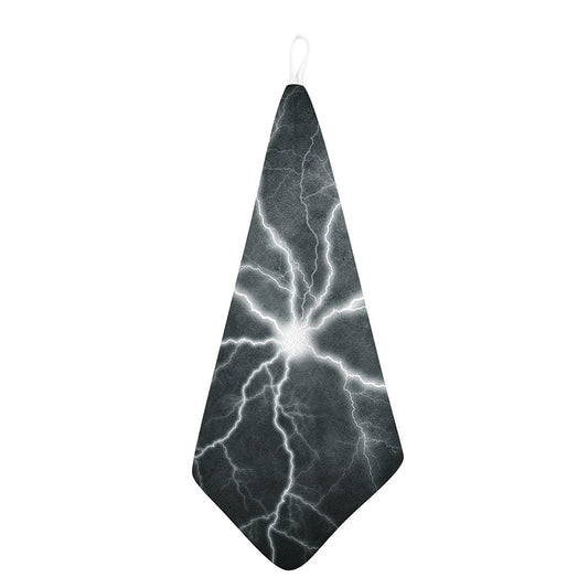 White Lightning Print Hand Towel