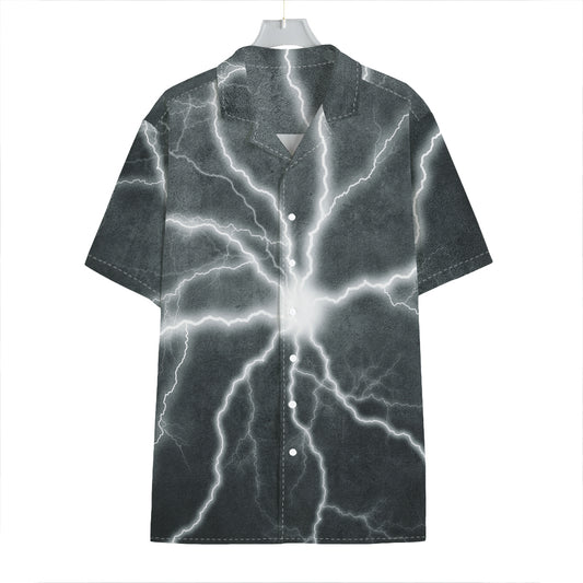 White Lightning Print Hawaiian Shirt