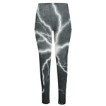 White Lightning Print High-Waisted Pocket Leggings