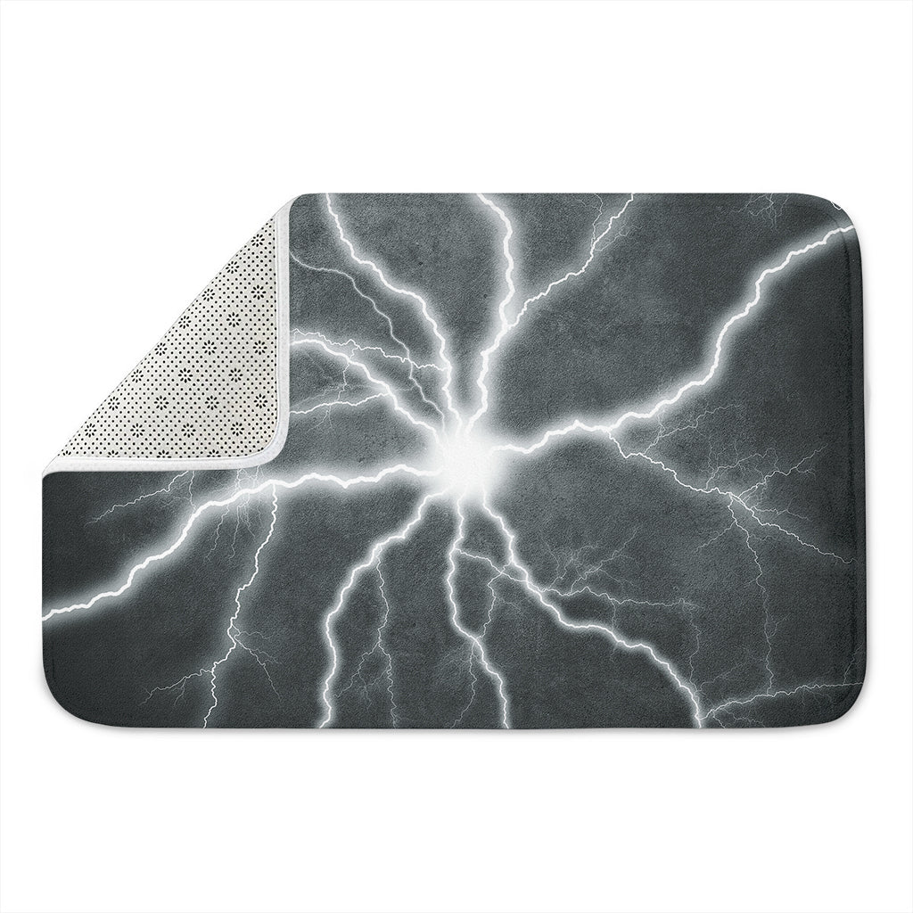 White Lightning Print Indoor Door Mat