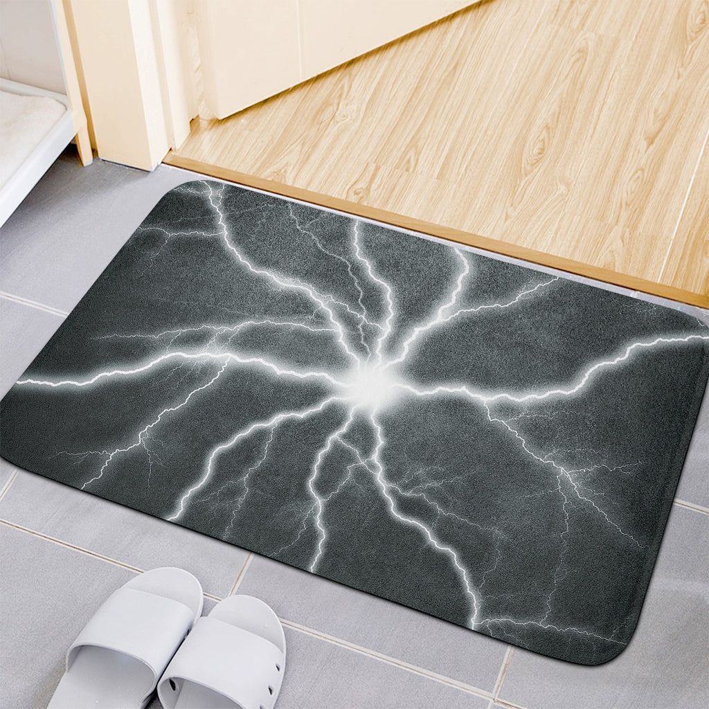 White Lightning Print Indoor Door Mat