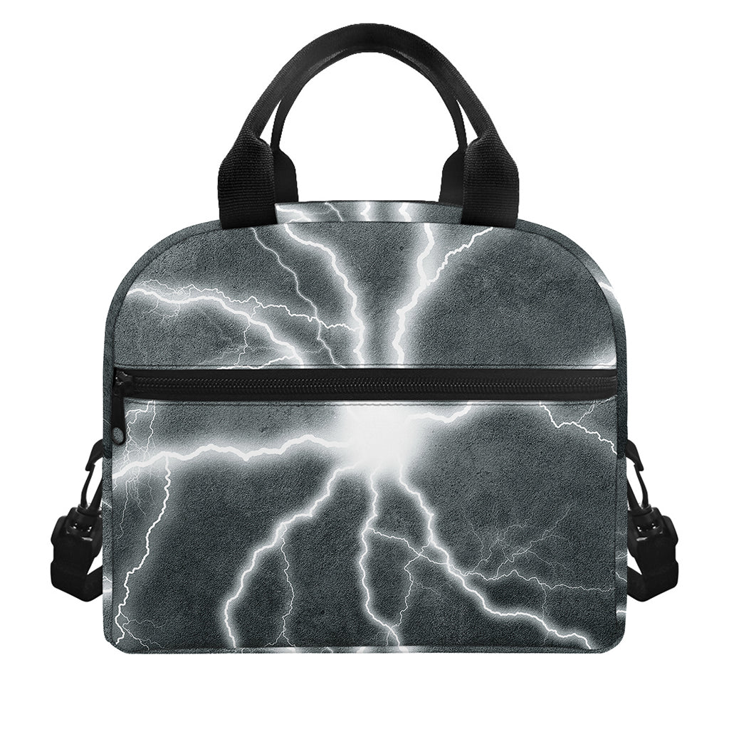 White Lightning Print Insulated Lunch Bag