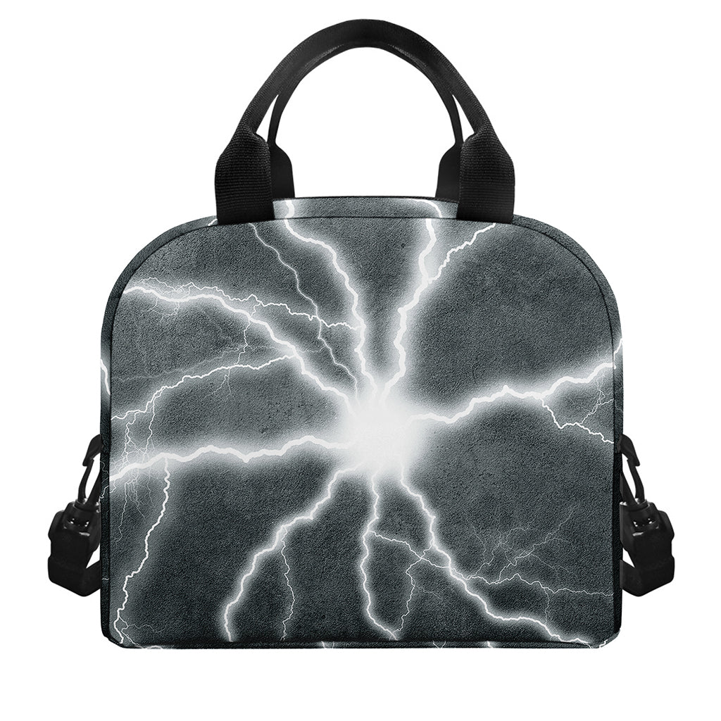 White Lightning Print Insulated Lunch Bag
