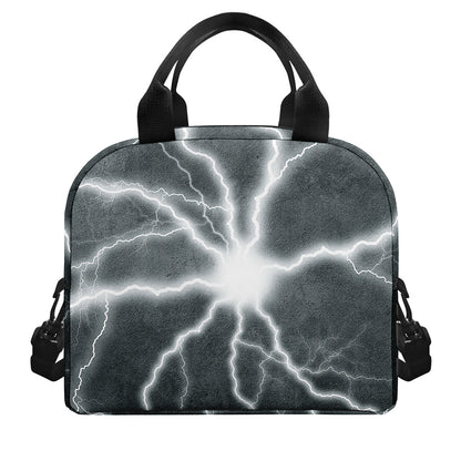 White Lightning Print Insulated Lunch Bag