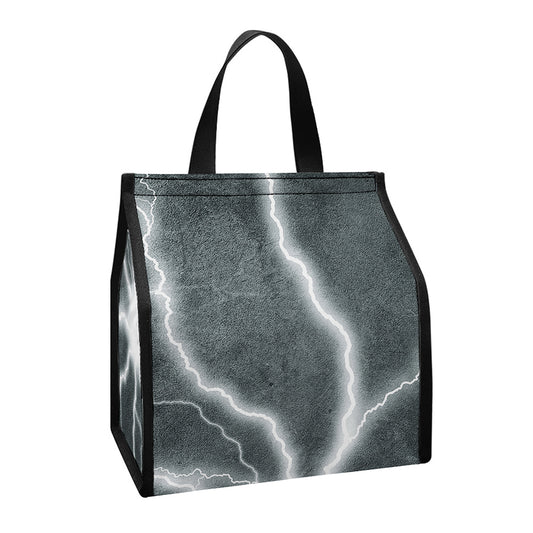 White Lightning Print Insulated Lunch Tote