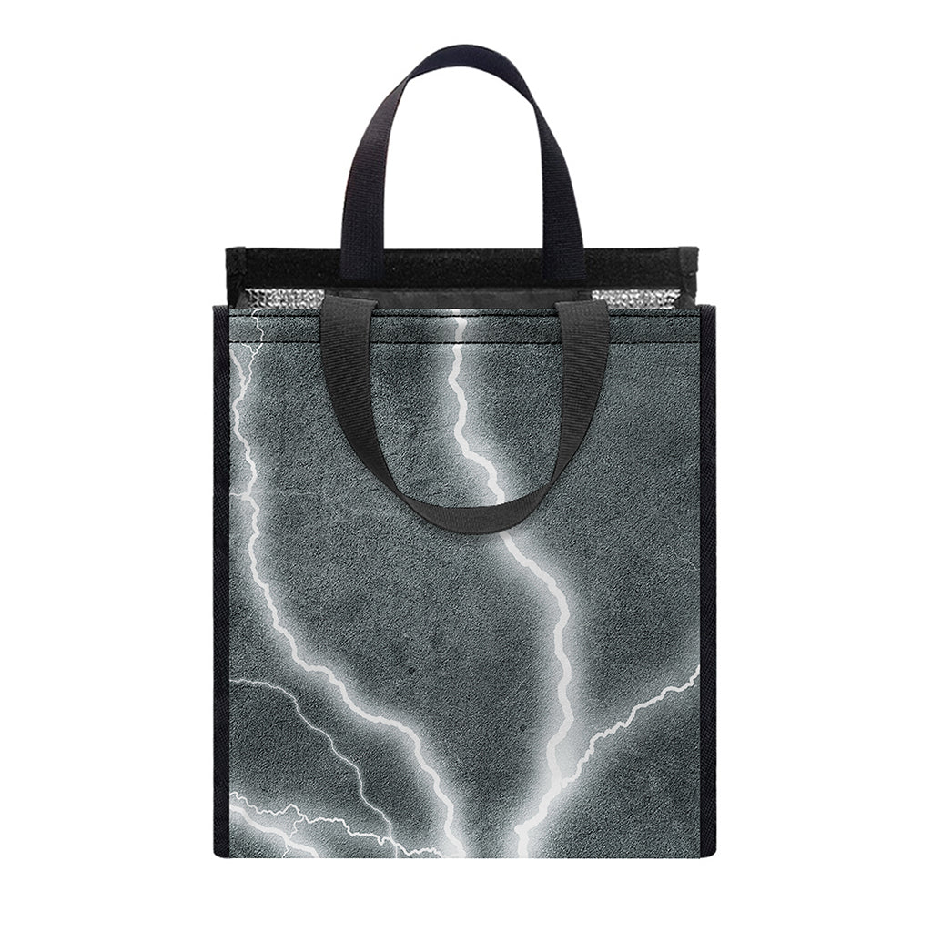 White Lightning Print Insulated Lunch Tote