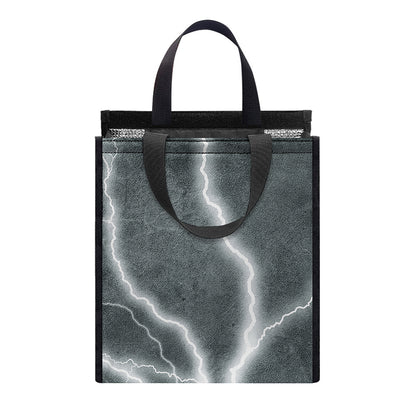 White Lightning Print Insulated Lunch Tote